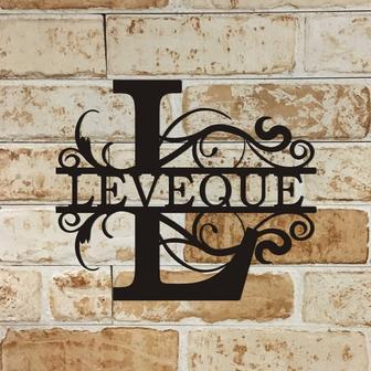 Monogram Personalized Family Name Sign, Custom Metal House Entry Metal Sign, Unique Birthday Gift - Thegiftio