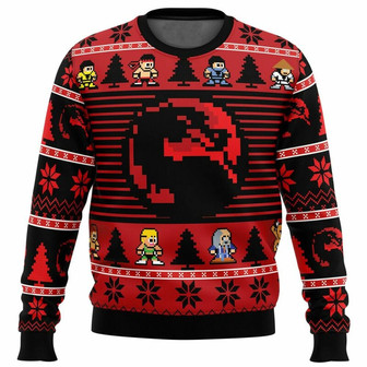 Mortal Kombat Christmas Ugly Sweater, Mortal Kombat Christmas Sweatshirt, Xmas Sweater - Thegiftio UK
