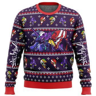 Neon Genesis Evangelion Evas Ugly Christmas Sweater, Ugly Christmas Sweater For Men Women | Favorety