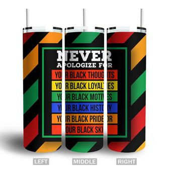 Never Apologize For Your Black Thoughts Juneteenth Freedom 1865 Skinny Tumbler - Seseable