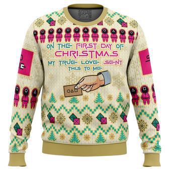 On the First Day of Christmas Squid Game Christmas Sweater, Ugly Christmas Sweater For Men Women | Favorety UK