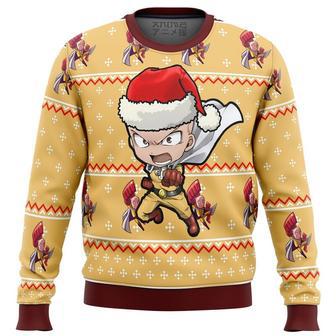 One Punch Chibi Saitama Ugly Christmas Sweater, Ugly Christmas Sweater For Men Women | Favorety UK