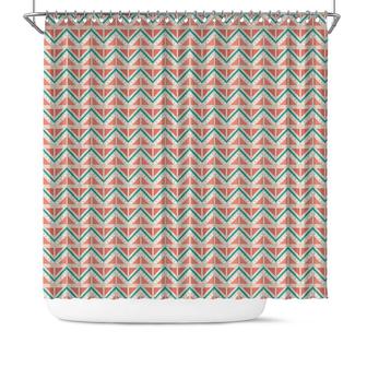 Organic Boho Line Pattern Boho Tribal Colorful Shower Curtain - Seseable