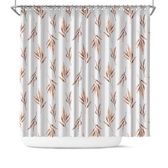 Pattern Dried Leaves Watercolor Boho Tribal Shower Curtain - Seseable