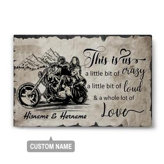 Custom Family A Little Bit Of Crazy Canvas | Custom Name | Couple Gifts | Personalized Anniversary Canvas | Seseable CA
