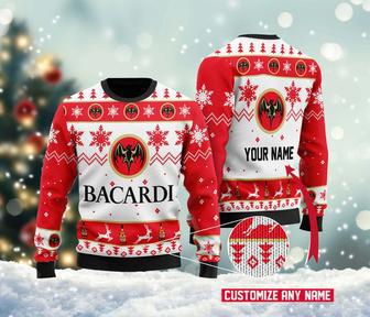 Personalized Ba-cardi Ugly Christmas Sweater, Ba-cardi Wine Sweatshirt, Wine Logo All Over Print Sweater | Favorety DE