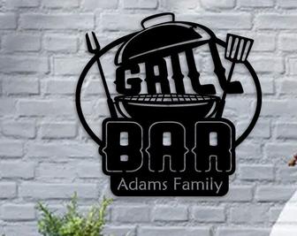 Personalized Bar Grill Sign, Garden Barbecue Grill Sign, Outdoor BBQ Wall Decor, Picnic Table BBQ Sign - Thegiftio UK