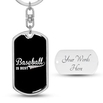 Custom Baseball Is Best Keychain With Back Engraving | Birthday Gifts For Baseball Lover | Personalized Baseball Dog Tag Keychain - Seseable