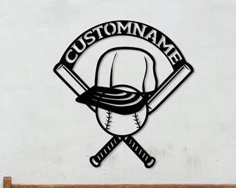 Personalized Baseball Player Metal Sign, Custom Baseball Player Name Sign, Baseball Keepsake - Thegiftio UK