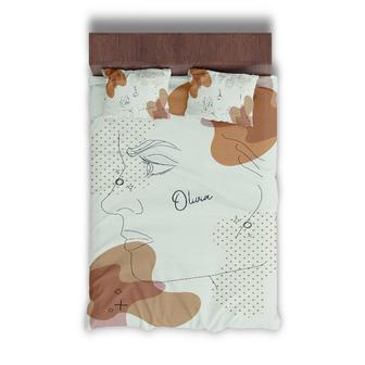 Custom Color Pieces Splatter Bedding Set, Custom Name, Boho Design, Personalized Boho 3 Pieces Bedding Set | Seseable UK