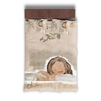 Custom Girl Watercolor Bedding Set, Custom Name, Boho, Personalized Boho 3 Pieces Bedding Set - Seseable