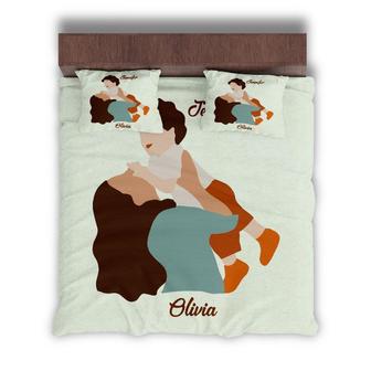 Custom Happy Mother And Kids Bedding Set, Custom Name, Boho Life, Personalized Boho 3 Pieces Bedding Set - Seseable