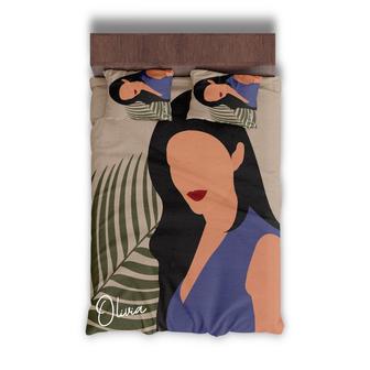 Custom Minimalist Woman Bedding Set, Custom Name, Boho Lovers, Personalized Boho 3 Pieces Bedding Set | Seseable CA