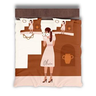 Custom Teen Girl Bohemian Bedding Set, Custom Name, Boho Home Living, Personalized Boho 3 Pieces Bedding Set - Seseable