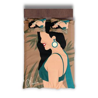 Custom Woman Luxury Bohemian Bedding Set, Custom Name, Boho Style, Personalized Boho 3 Pieces Bedding Set - Seseable