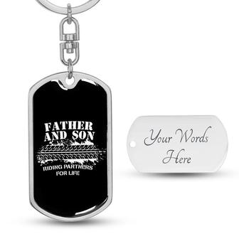 Custom Father Son Riding Partner Keychain With Back Engraving | Birthday Gift | Dad And Son | Personalized Dad And Son Dog Tag Keychain | Seseable CA