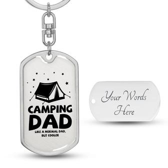 Custom Camping Dad Keychain With Back Engraving | Birthday Gifts For Camping Dad | Personalized Dad Dog Tag Keychain | Seseable CA