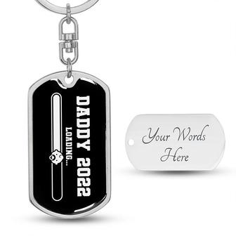 Custom Daddy 2022 Keychain With Back Engraving | Birthday Gifts For Dad | Personalized Dad Dog Tag Keychain - Seseable