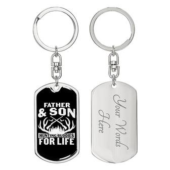 Custom Hunting Buddies For Life Keychain With Back Engraving | Hunting | Birthday Gift For Dad | Personalized Dad Dog Tag Keychain | Seseable UK