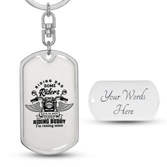 Custom Riding Dad Some Riders Keychain With Back Engraving | Cool Birthday Gift For Riding Dad | Personalized Dad Dog Tag Keychain | Seseable CA