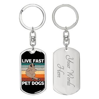 Custom Live Past Pet Dogs Keychain With Back Engraving | Birthday Gift For Dog Lovers | Personalized Dog Dog Tag Keychain | Seseable UK