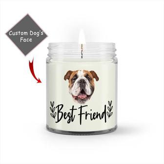 Custom Best Friend Dog Face Photo Candle | Custom Photo | Dog Mom Mothers Day Gifts | Personalized Dog Mom Candle - Seseable