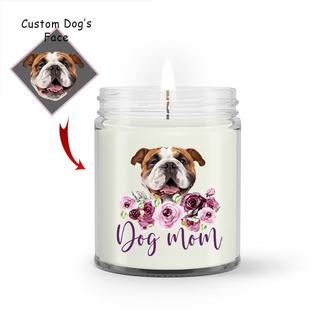 Custom Dog Mom Flower Photo Candle | Custom Photo | Dog Mom Gifts | Personalized Dog Mom Candle | Seseable UK