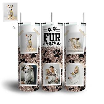Custom Fur Mom Polaroid Photo Skinny Tumbler | Custom Photo | Dogs Mom Gifts | Personalized Dog Mom Skinny Tumbler - Seseable