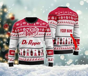 Personalized Dr Pepper Est 1885 Ugly Christmas Sweater, Dr Pepper Logo Sweatshirt, Dr Pepper Soda All Over Print Sweater | Favorety UK