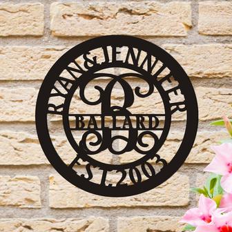 Personalized Family Sign, Metal Wall Art, Monogram Sign , Metal Family Monogram Decor - Thegiftio UK