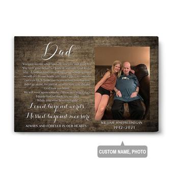 Custom Loved Beyond Words And Missed Beyond Measure Canvas | Custom Photo | Gifts For Dad | Personalized Fathers Day Canvas | Seseable CA