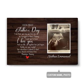 Custom Our First Fathers Day | Custom Photo | Gifts For Dad To Be | Personalized Fathers Day Canvas | Seseable CA