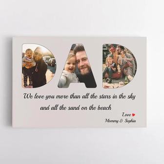 Custom Photo Fathers Day, Personalize Gift For Dad Papa Daddy, Photo Collage Dad Gift From Daughter son, Father Day Canvas | Seseable CA
