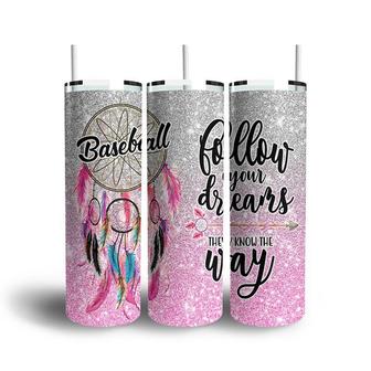 Custom Follow Your Dreams They Know The Way Skinny Tumbler | Custom Text | Hobby Gift | Personalized Hobby Skinny Tumbler - Seseable