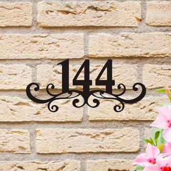 Personalized House Number Sign, Metal House Numbers, Monogram Sign, Metal Family Monogram Decor - Thegiftio