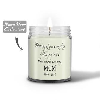 Custom Miss You More Than The Words Can Say Candle | Custom Photo | In Memory Of Mom Gifts | Personalized Mom Memorial Candle - Seseable