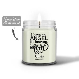 Custom I Have An Angel In Heaven I Call Her Mom Candle | Custom Photo | In Memory Of Mom Gifts | Personalized Mom Memorial Candle | Seseable CA