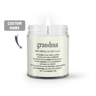 Custom Grandma Definition Watercolor Portrait Candle | Mothers Day Gifts For Grandma | Personalized Name Grandma Candle - Seseable