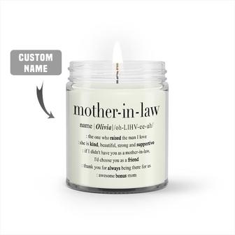 Custom Mother In Law Definition Watercolor Candle | Mothers Day Gift For Mother In Law | Personalized Name Mother In Law Candle - Seseable