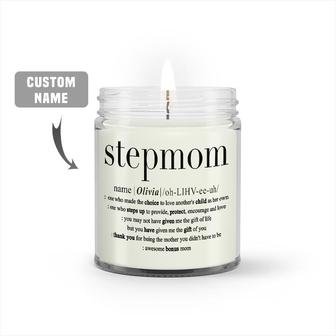 Custom Best Stepmom Definition Watercolor Candle | Mothers Day Gift For Stepmom | Personalized Name Stepmom Candle - Seseable