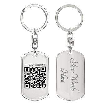 Custom QR Code Song Keychain With Back Engraving | Birthday Gifts For Music Lovers | Personalized Photo Dog Tag Keychain - Seseable