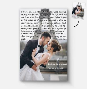Custom Love Letter Handwritten Canvas | Custom Photo | Best Anniversary Gift | Personalized Valentines Day Canvas - Seseable