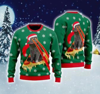 Pizza Cat With Laser Eyes Ugly Christmas Sweater, Meme Cat Sweatshirt, Cat Lover Gift | Favorety AU