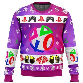 Playstation Neon Ugly Christmas Sweater, Ugly Christmas Sweater For Men Women, ShopKetharses Shop | Favorety UK