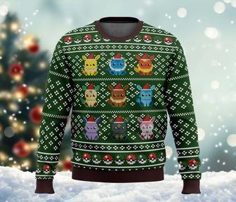 Poke-mon Eevee-lutions Ugly Christmas Sweater, Manga All Over Print Sweatshirt, Anime Cartoon Characters Ugly Sweater | Favorety AU