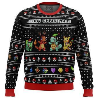 Pokemon Kanto Starters Ugly Christmas Sweater, Ugly Christmas Sweater For Men Women | Favorety CA