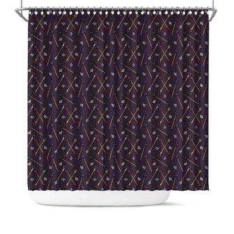 Purple Gemstone Crystal Boho Bathroom Living Shower Curtain | Seseable CA