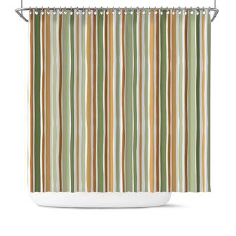 Retro Boho Abstract Color Pieces And Line Shower Curtain - Seseable