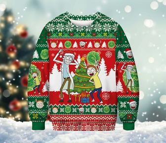 Rick And Morty Ugly Christmas Sweater, I'm Saint Rick Christmas Sweatshirt, Disney Cartoon Sweater | Favorety DE