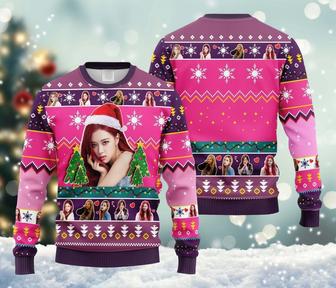 Rose Black Pink Ugly Christmas Sweater, Born Pink World Tour Sweatshirt, Kpop Girl Group All Over Print Sweater | Favorety UK